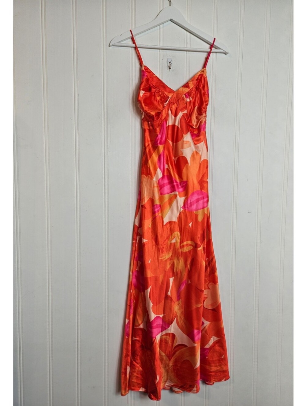 Hello Molly Red Satin Midi Dress Coquette Fairycore Romantic Slip Size 4 - Picture 2 of 15